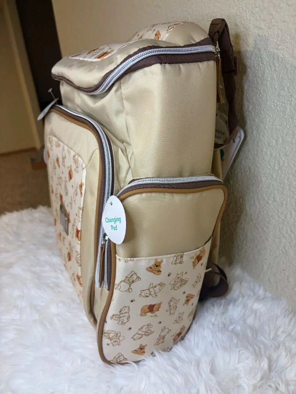 Disney Baby Winnie the Pooh Diaper Bag Backpack Set Changing Pad NWT - Picture 3 of 10